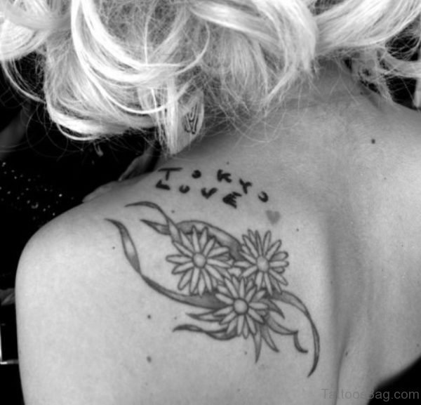 Balck And White Flower Tattoo