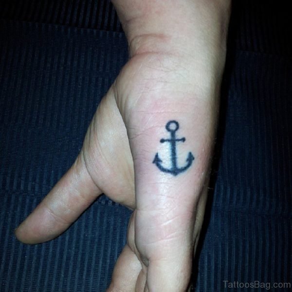 Black Ink Anchor Tattoo