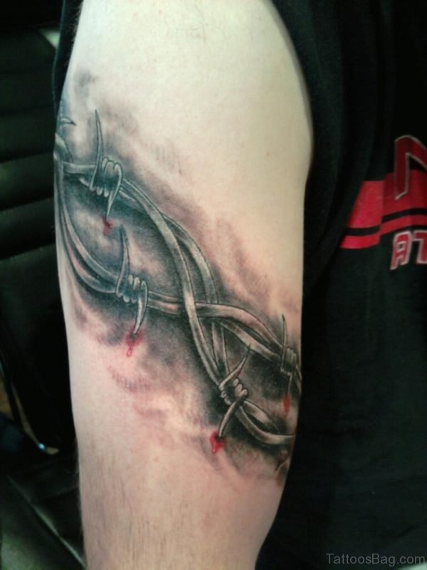 Barbed Wire Tattoo on Shoulder