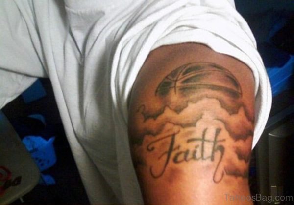 Basketball Faith Tattoo On Shoulder Design