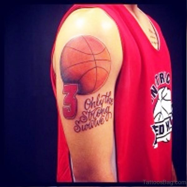 Basketball Tattoo On Shoulder Pic