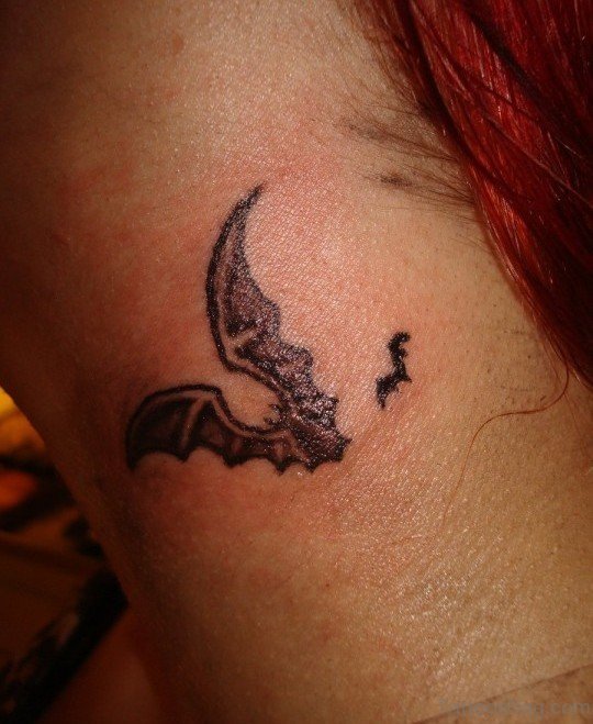 Bat Tattoo Design On Neck