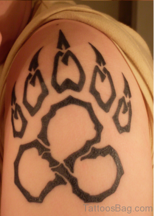 Bear Paw Tattoo On Shoulder