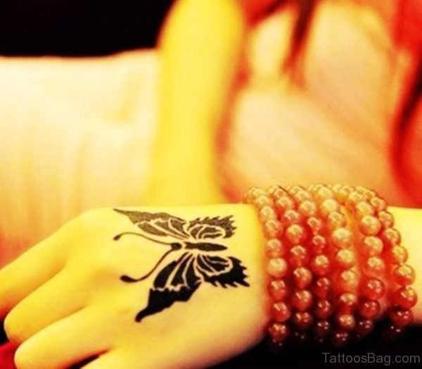 Beautiful Butterfly Tattoo On Hand