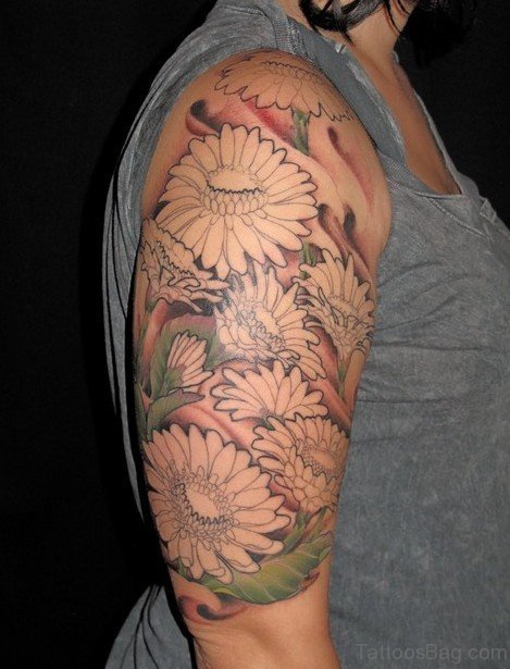 Beautiful Daisy Flower Tattoo On Arm