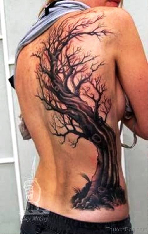 Beautiful Tree Tattoo On Back