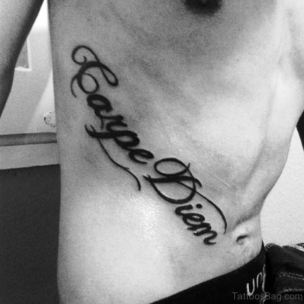 Best Carpe Diem Tattoo On Rib