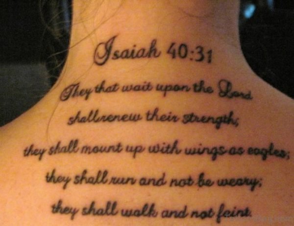 Bible Verses tattoo On Nape