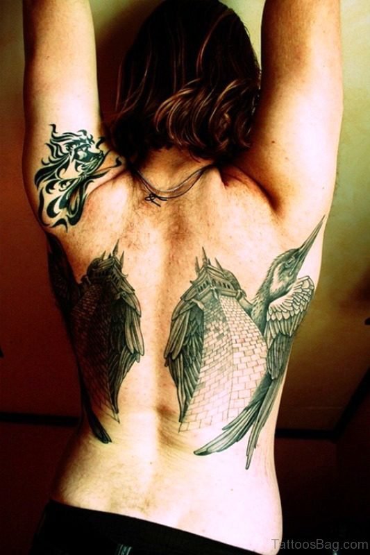 Big Bird Tattoo On Back