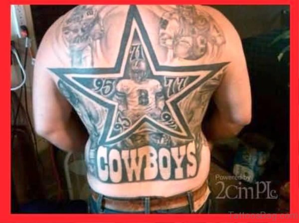 Big Star Tattoo On Back