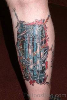 Biomechanical Leg Tattoo