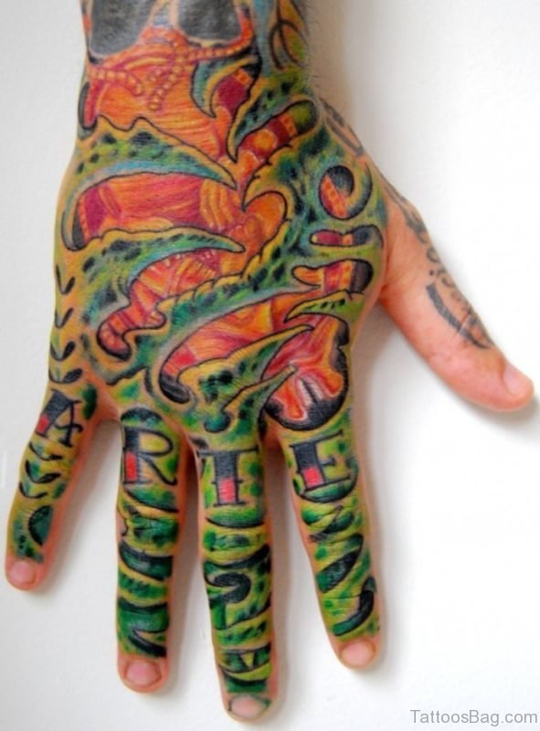 Biomechanical Tattoo On Hand