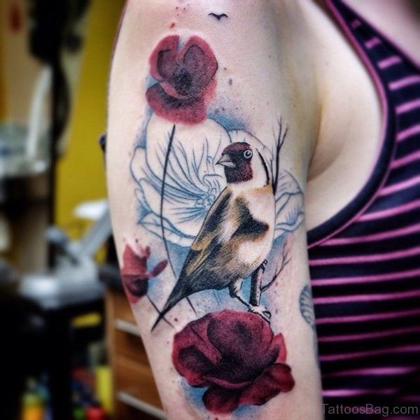 Bird Tattoo On Shoulder 