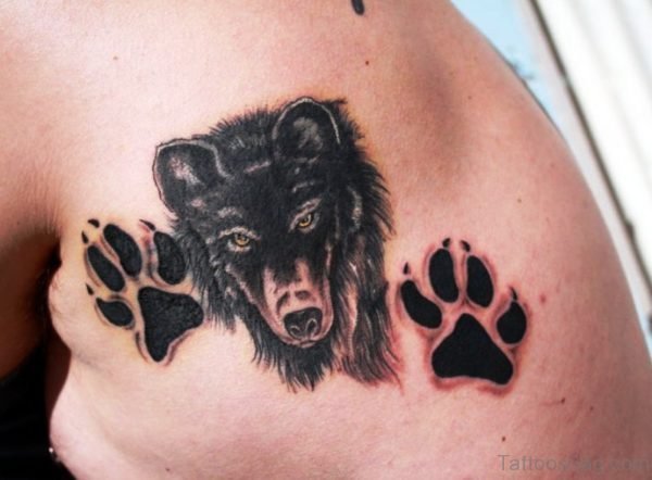 Black Alpha Wof With Paws Print