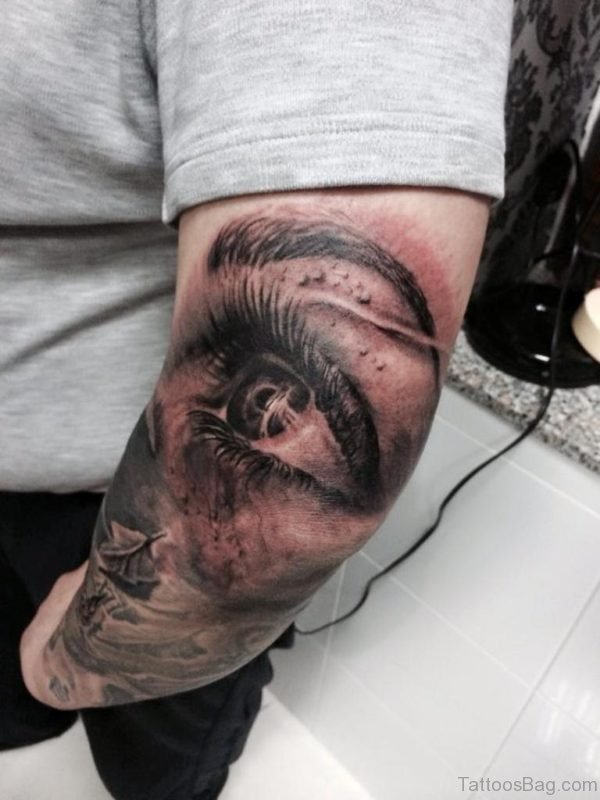 Black And Grey Eye Tattoo