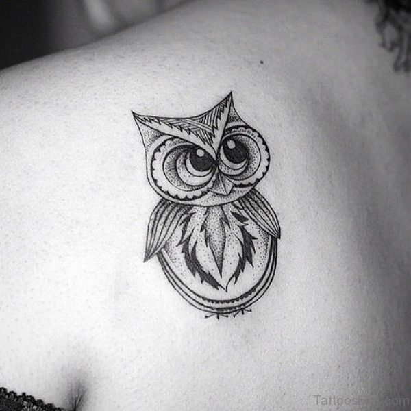 Black And White Owl Tattoo