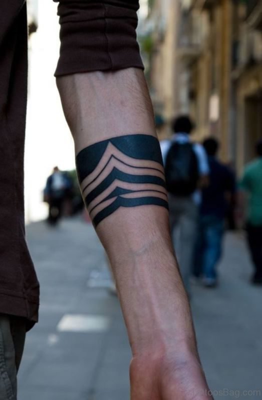 Black Armband Tattoo On Arm