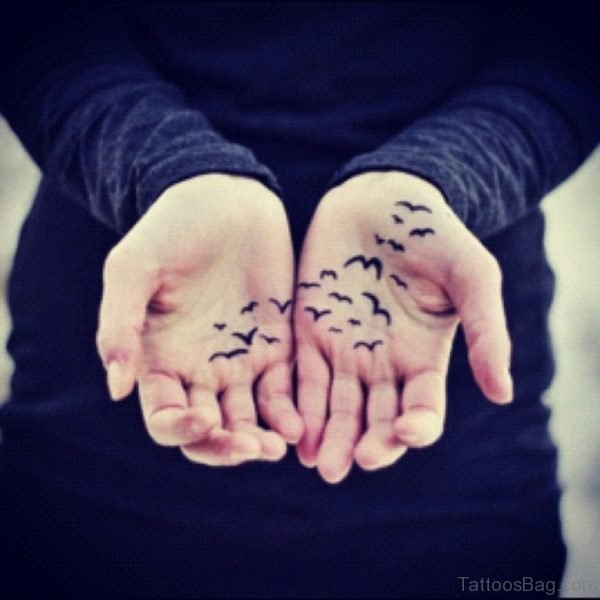 Black Birds Tattoo On hand