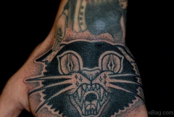 Black Cat Tattoo On Hand