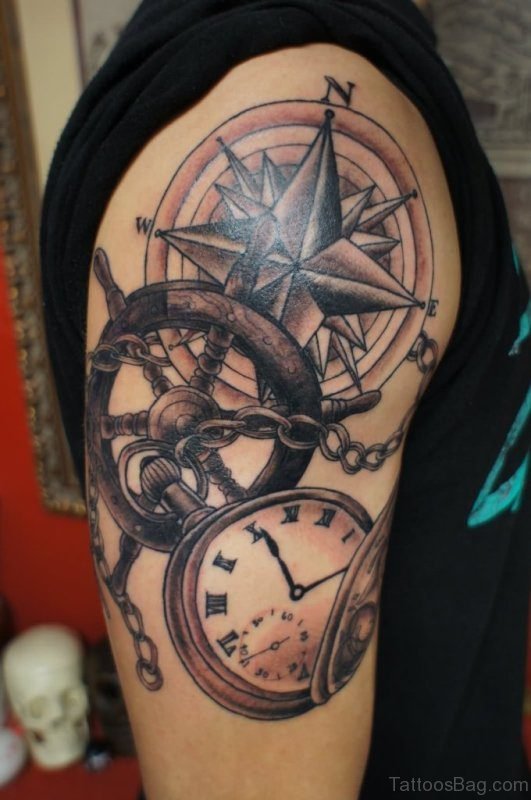 Black Compass Tattoo 1