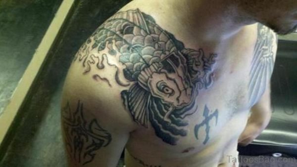 Black Dragon Shoulder Tattoo Design
