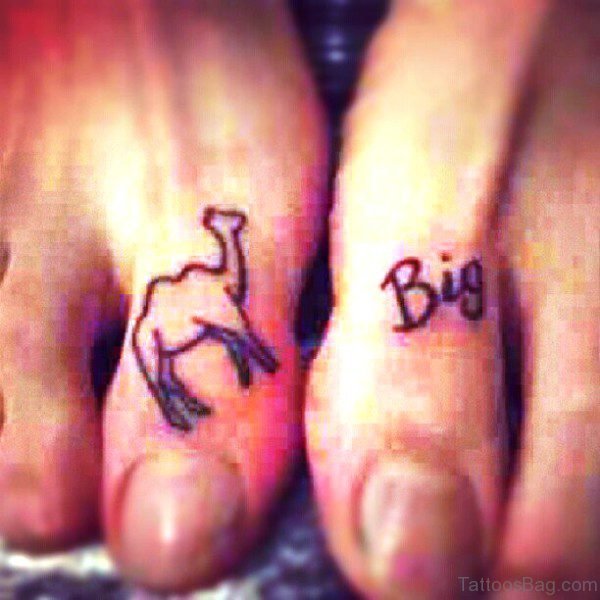 Black Outline Camel With Big Letteing Tattoo