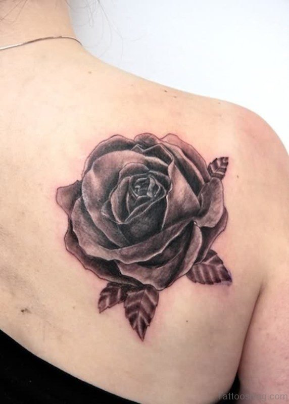 Black Rose Shoulder Tattoo