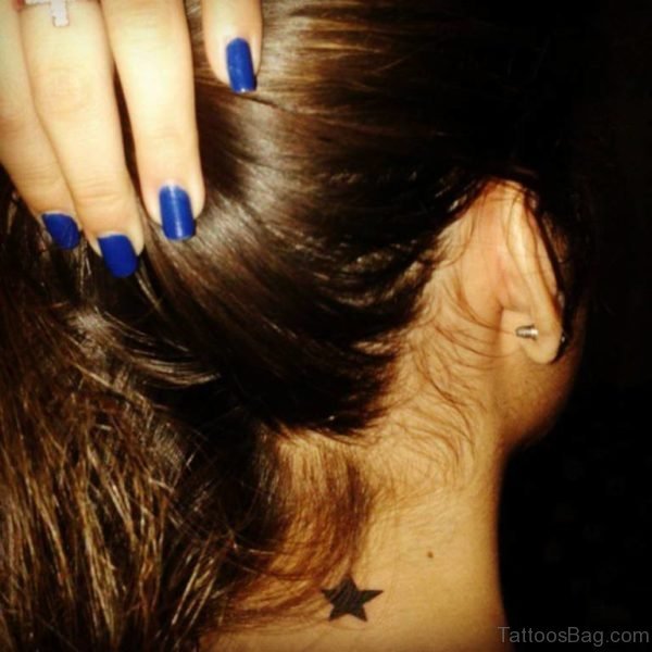 Black Star nape Tattoo