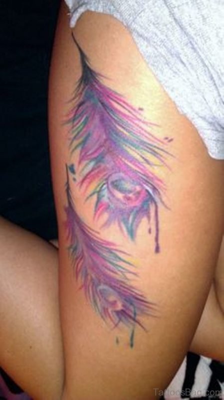 Blue Feather Tattoo