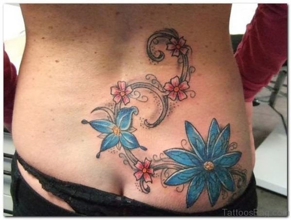 Blue Flower Tattoo