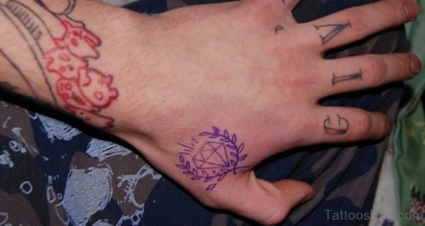 Blue Ink Diamond Tattoo