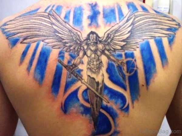 Brilliant Archangel Tattoo On Back