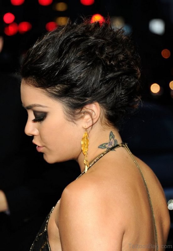 Butterfly Tattoo On Neck