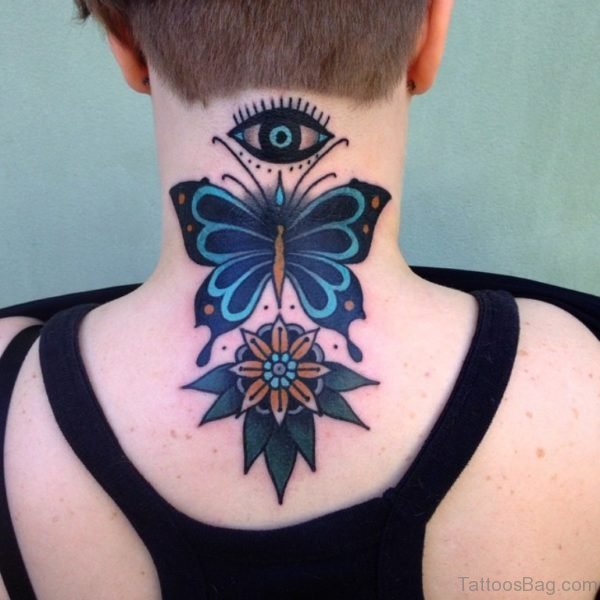 Butterfly And Eye Tattoo