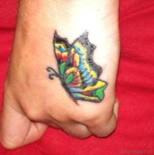 Butterfly Hand Tattoo