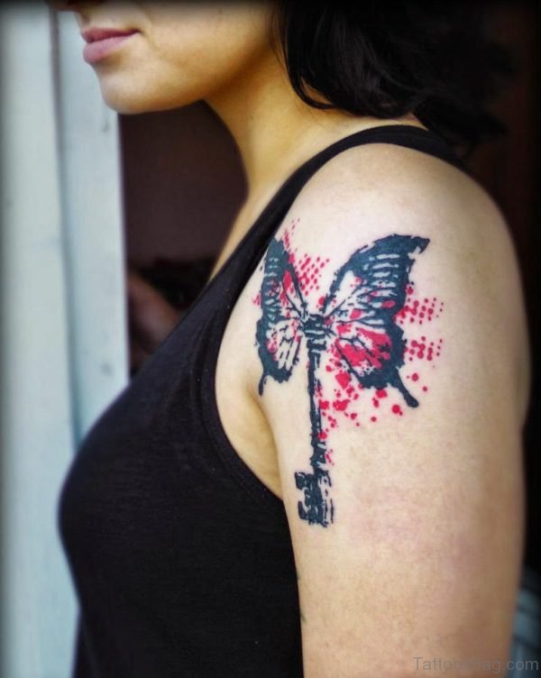 Butterfly Tattoo On Shoulder 
