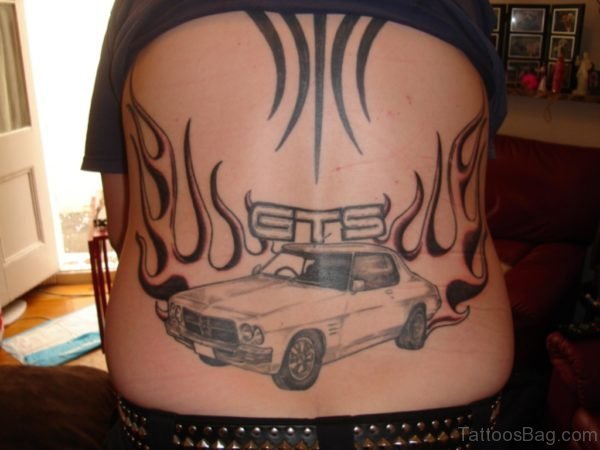 Car Tattoo Design On Lower Back