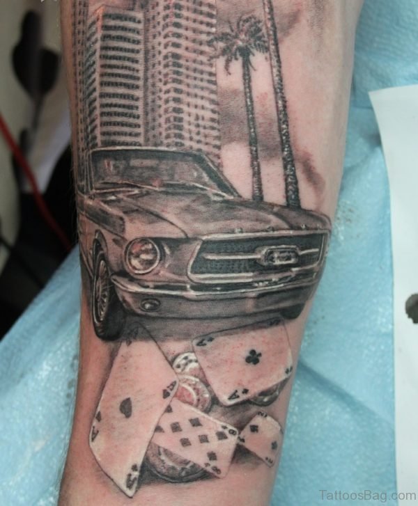 Car Tattoo On Shoulder