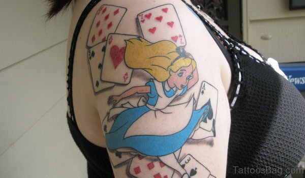 Cards Tattoo On Shoulder