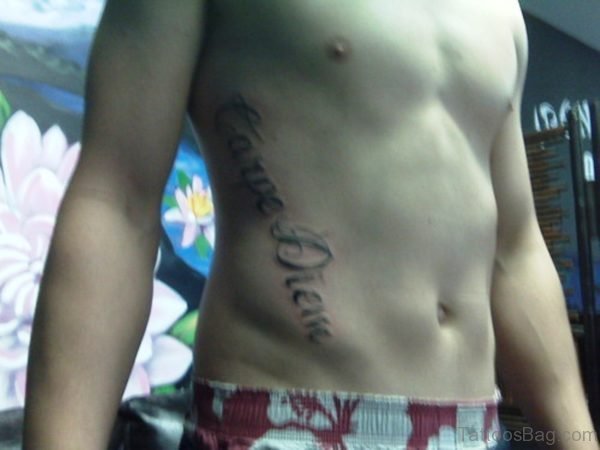 Carpe Diem Tattoo On Rib Pic