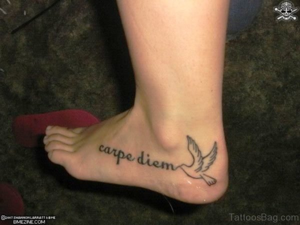 Carpe Diem Tattoo With Flying Bird 1