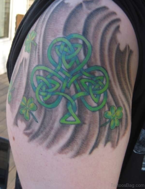 Celtic Clover Tattoo On Right Shoulder