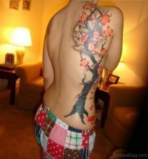 Cherry Blossom Tree Tattoo On Rib