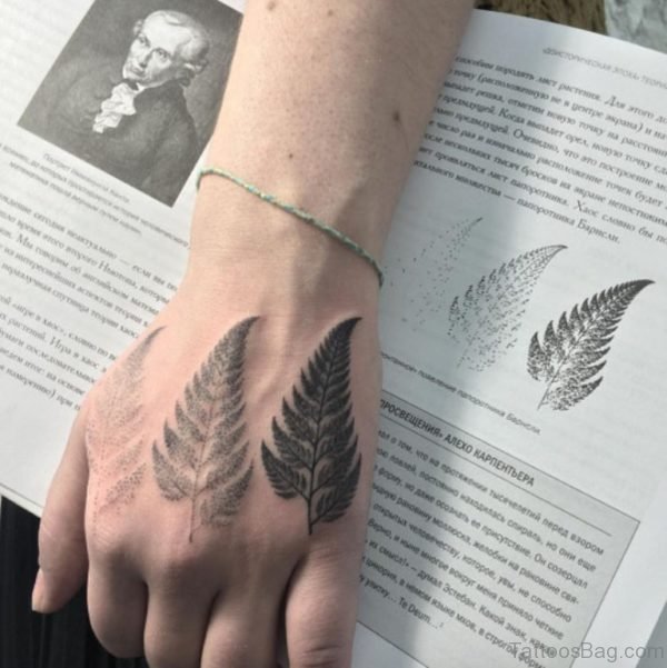 Classic Leaf Tattoo On Hand