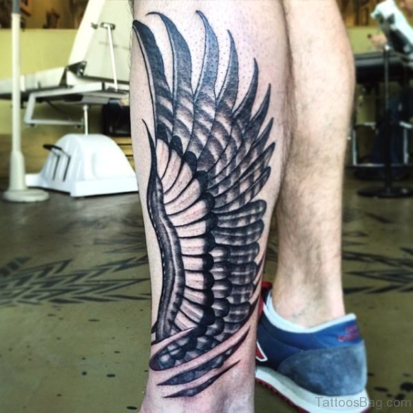 Classic Wing Tattoo On Rib