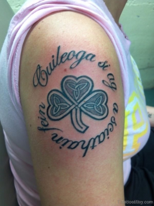 Clover Leaf Tattoo On Shoulder