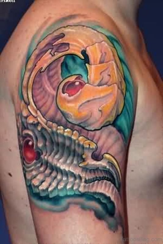 Colored Alien Tattoo