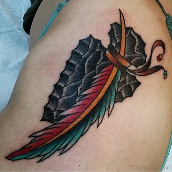 Colored Feather Tattoo