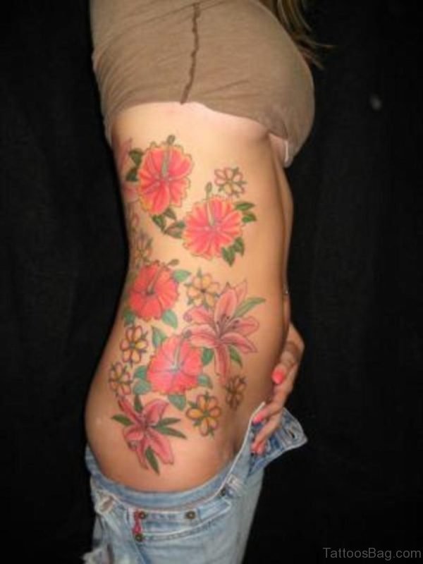 Colored Flower Tattoo Design