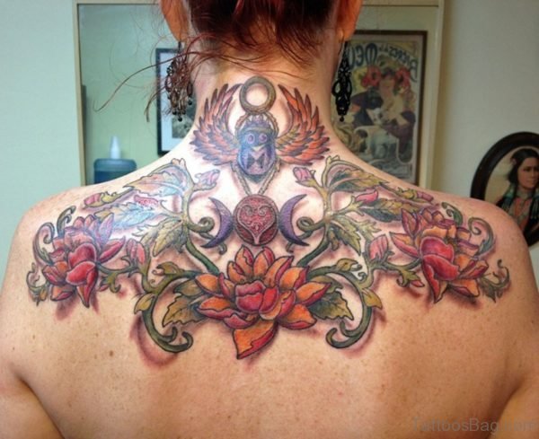 Colored Flowers Tattoo Design